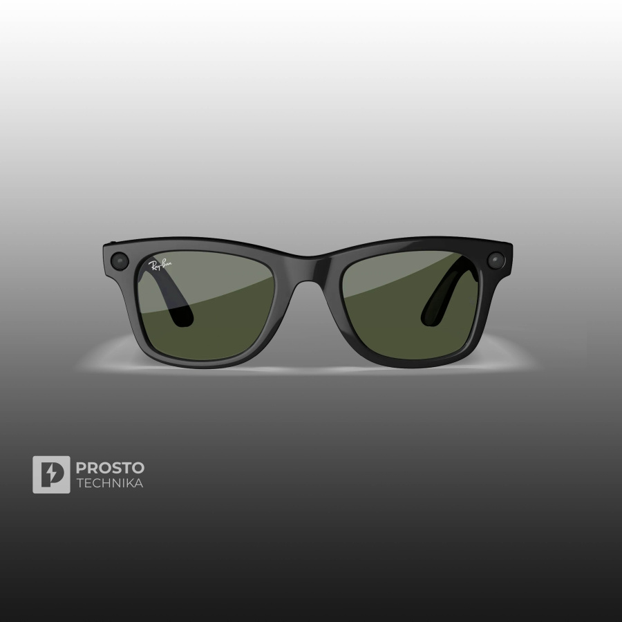 Ray-Ban Wayfarer (Gen 1) Глянцевый Чёрный с Зелёными Линзами (Shiny Black/ G15 Green)
